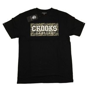 Crooks & Castles t-shirt Large / black / short sleeve with Crooks camo graphics